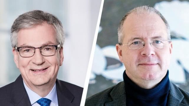 戴姆勒卡車首席執行官馬丁·道姆（左）和沃爾沃CEO馬丁·倫德斯泰特（右）