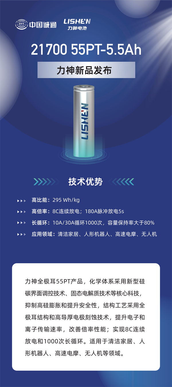 力神電池重磅發布六款全極耳圓柱電芯 重塑行業性能標桿 力神電池重磅發布六款全極耳圓柱電芯 重塑行業性能標桿