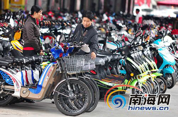 海南規定生產銷售不合標準電動自行車將沒收