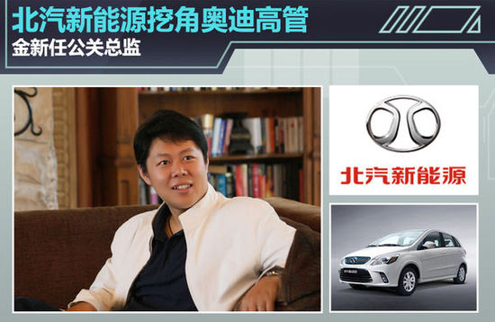 北汽新能源挖角奧迪高管 金新任公關總監 北汽新能源挖角奧迪高管 金新任公關總監