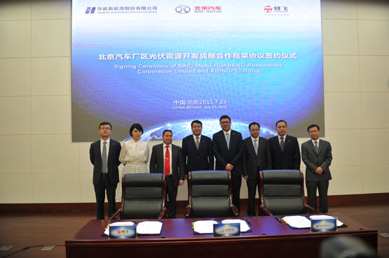 北京汽車(chē)與華能及四川雄飛合作光伏發(fā)電項(xiàng)目