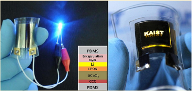 韓國KAIST制備的典型疊層結構的柔性全固態電池 韓國KAIST制備的典型疊層結構的柔性全固態電池