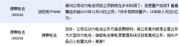 德賽電池：動力電池產(chǎn)品已小批量出貨