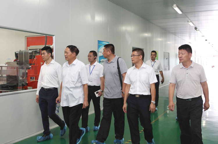 新能源汽車(chē)生產(chǎn)現(xiàn)場(chǎng)，領(lǐng)導(dǎo)們對(duì)汽車(chē)性能與參數(shù)作深入咨詢