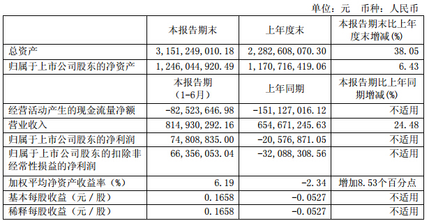 *ST金瑞：上半年電池材料營收4.16億元 同比增長70.32%