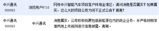 中興通訊：智能汽車項目落戶珠海金灣區