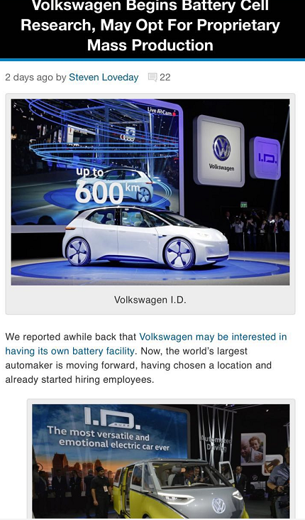 選廠址雇員工 大眾已展開電動(dòng)車電池研發(fā)生產(chǎn)工作