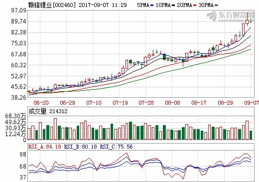 贛鋒鋰業年內股價漲幅近3倍 上半年凈利潤6.07億元