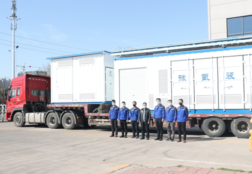 豫氫裝備日加氫500公斤撬裝式加氫站成套設備運往青島