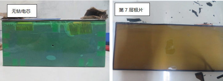 蜂巢無鈷電池針刺后結果展示