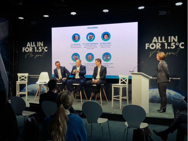 比亞迪歐洲有限責(zé)任公司商用車業(yè)務(wù)中心總經(jīng)理何一鵬在“Without it Nothing Moves”活動(dòng)上發(fā)言