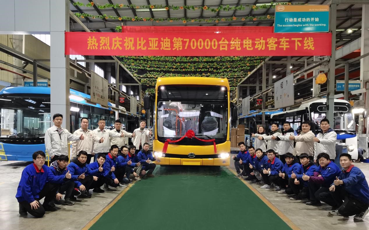 乘風(fēng)破浪 繼往開來  比亞迪全球第70000輛純電動客車下線！