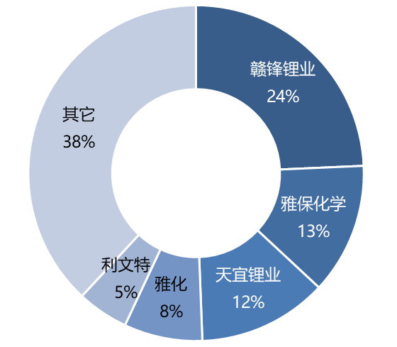 2022年H1中國氫氧化鋰生產企業產量排名情況