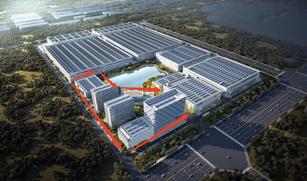 效果圖（框線內6棟建筑為本次開工項目） 圖/合肥高新發布