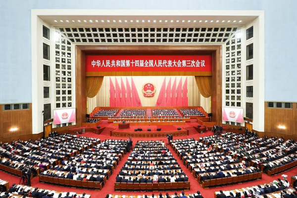 3月5日，十四屆全國人大三次會議開幕會在北京人民大會堂舉行。 新華社記者 丁海濤 攝